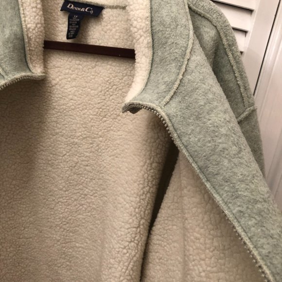 DENIM & CO Mint Green Fleece Jacket Coat, 1X - Picture 13 of 13